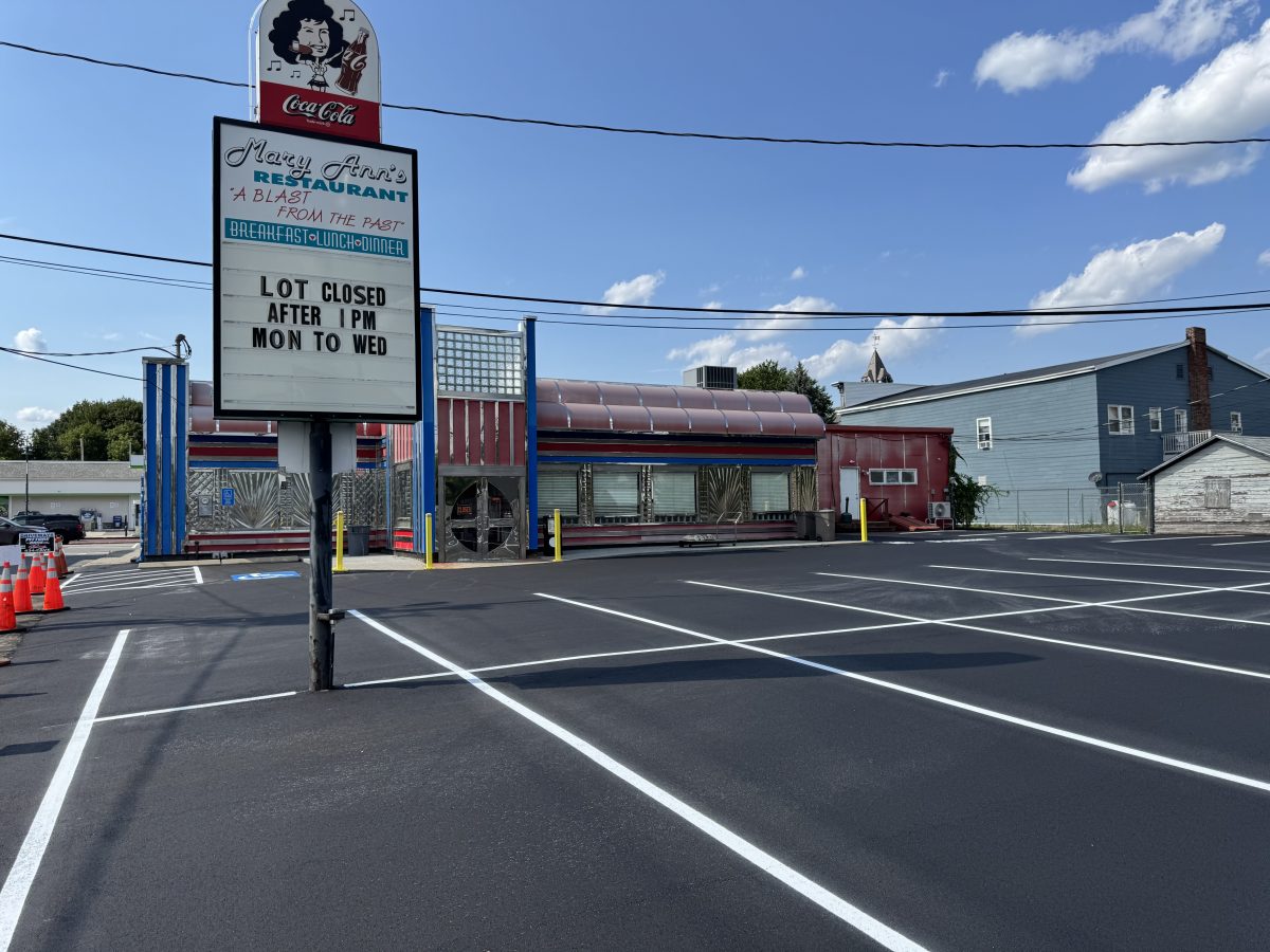 Finished paving project with clean asphalt edges